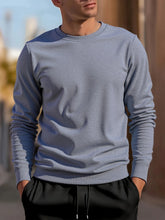 Men’s Crewneck Sweatshirt Solid Color Long Sleeve