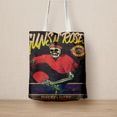 Guns N’ Roses Ping Pong Skeleton Tote Bag Dusseldorf 2025 Tour Merch - Get Trend Merch