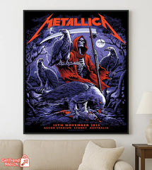 Metallica M72 World Tour November 15 2025 Sydney Australia Accor Stadium Poster Canvas Wall Art